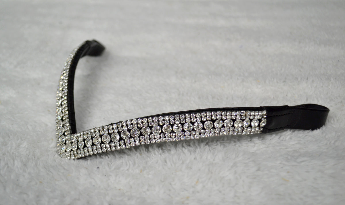 frontal v cuir cheval strass artisanat