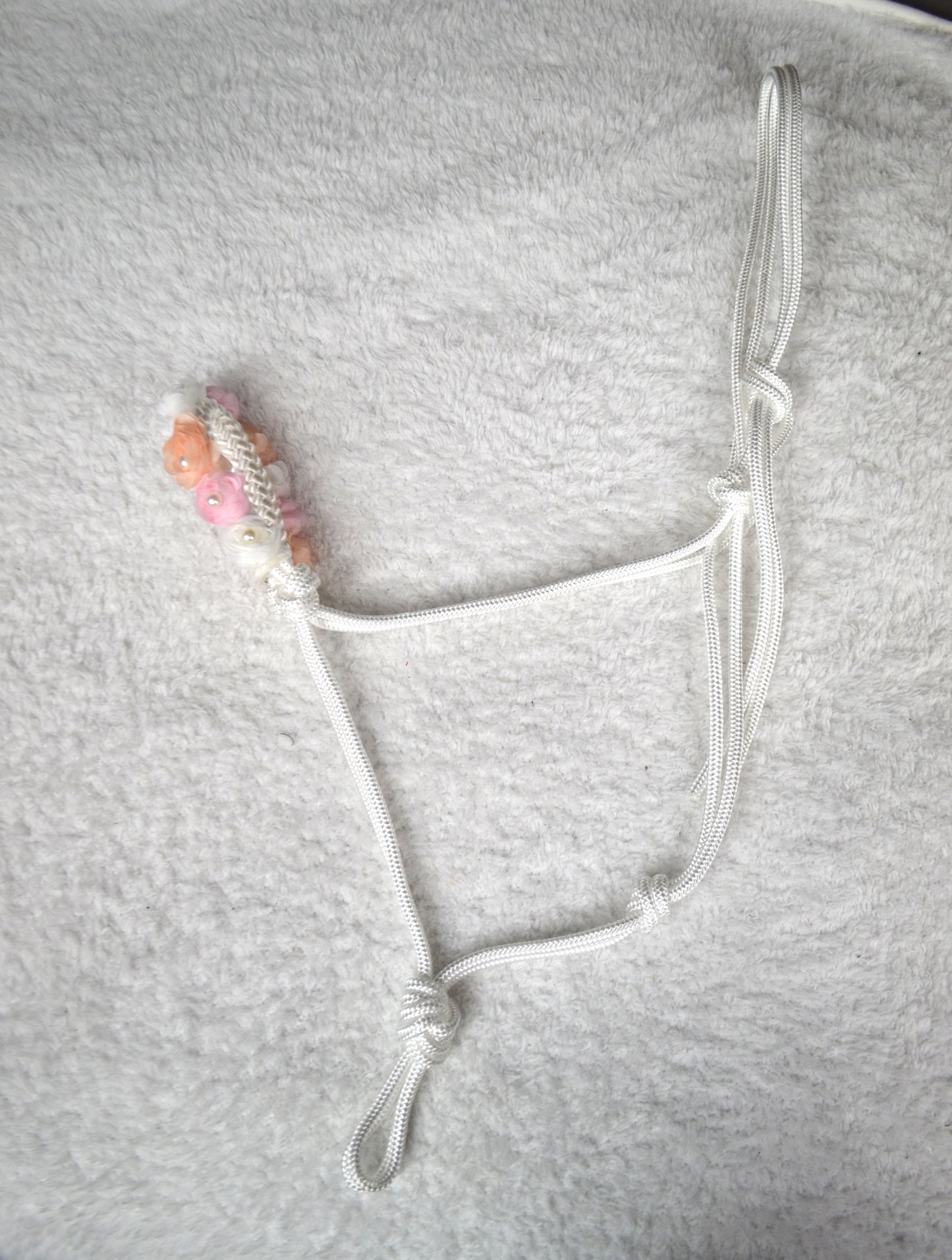 licol éthologique cheval fleurs sapristouch blanc rose
