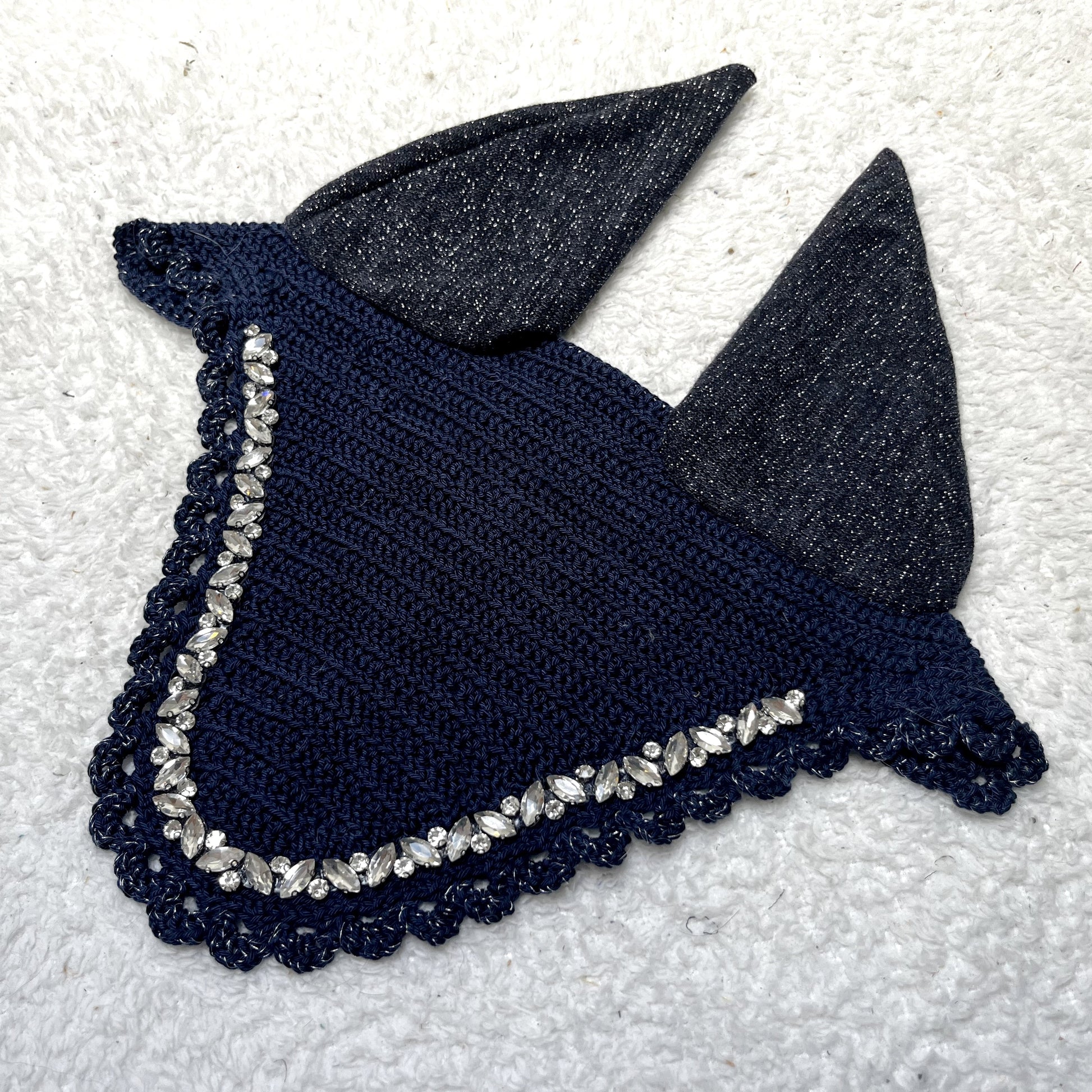 Bonnet Mi-Long Diamant Amande Bleu Marine & Pailleté 2