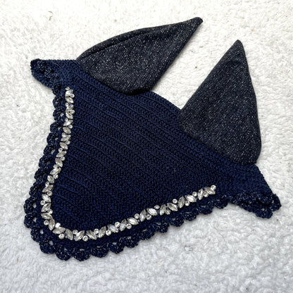 Bonnet Mi-Long Diamant Amande Bleu Marine & Pailleté 2