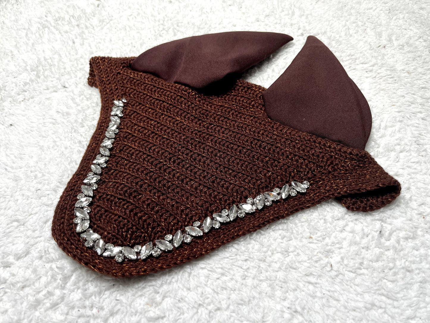 Bonnet Mi-Long Diamant Amande Marron Chocolat & Cuivre Pailleté 3