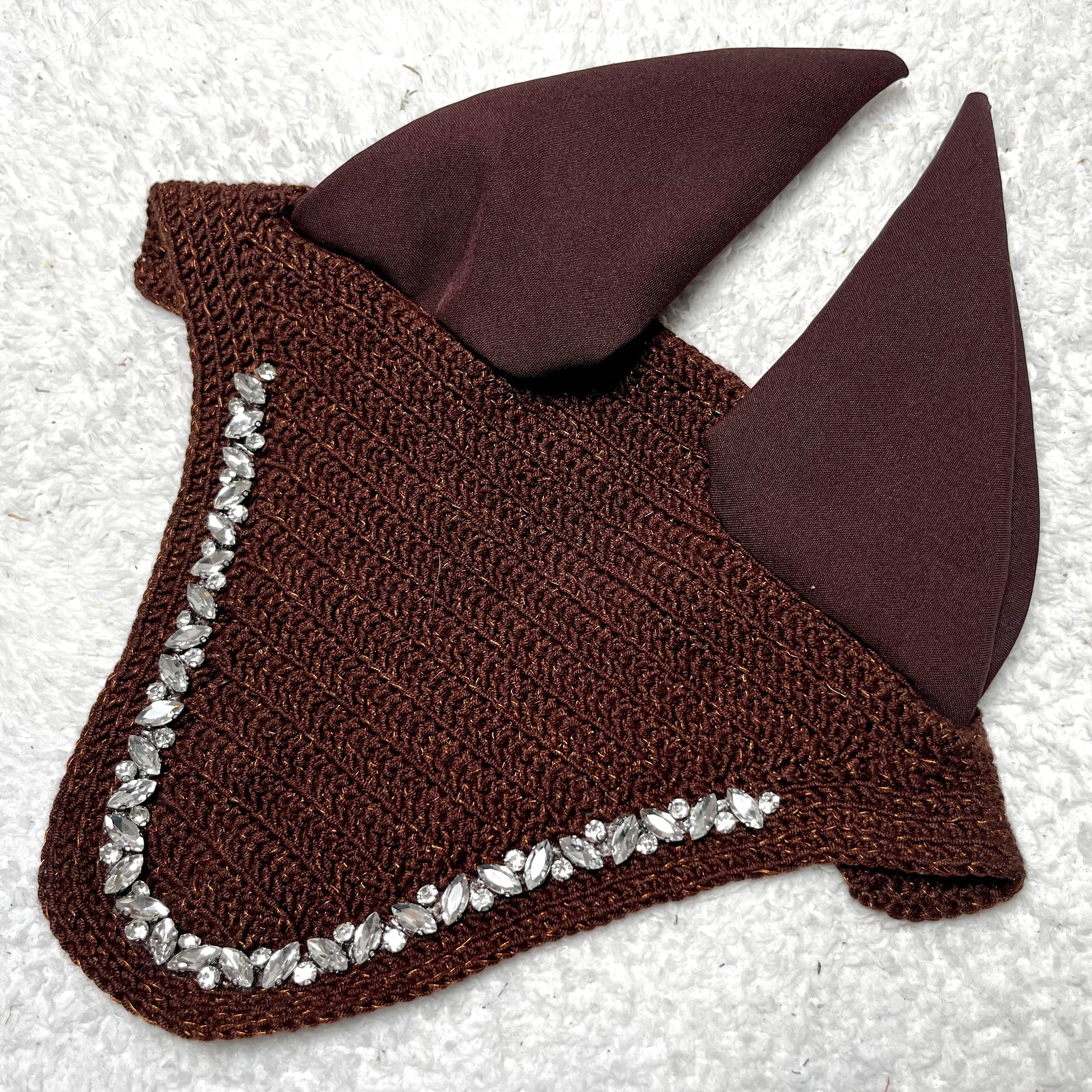 Bonnet Mi-Long Diamant Amande Marron Chocolat & Cuivre Pailleté 2