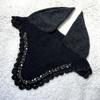 bonnet mi long cheval diamant amande strass artisanal français
