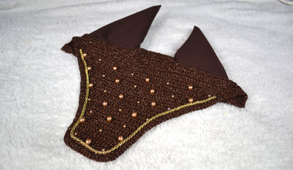 Bonnet Mi-Long Perles | Marron pailleté