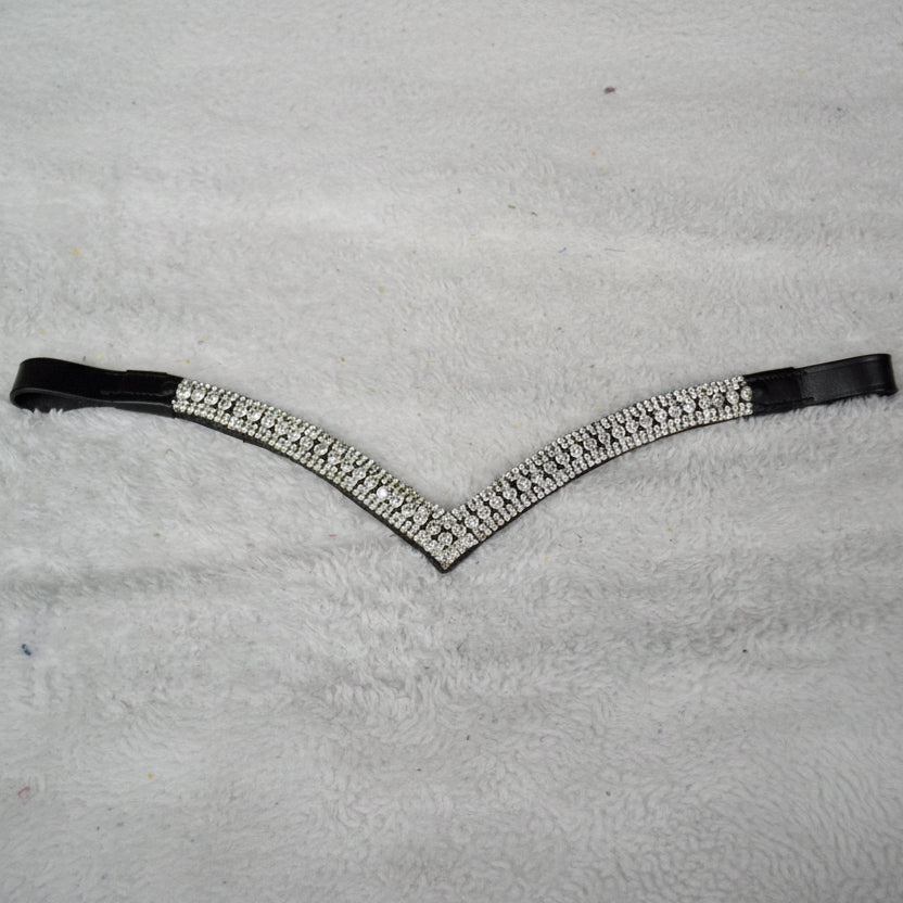frontal v cheval cuir strass artisanat