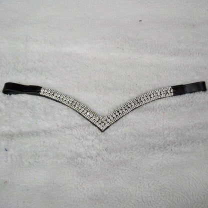 frontal v cheval cuir strass artisanat