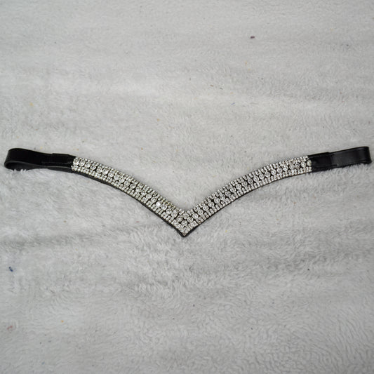 frontal v cheval cuir strass artisanat