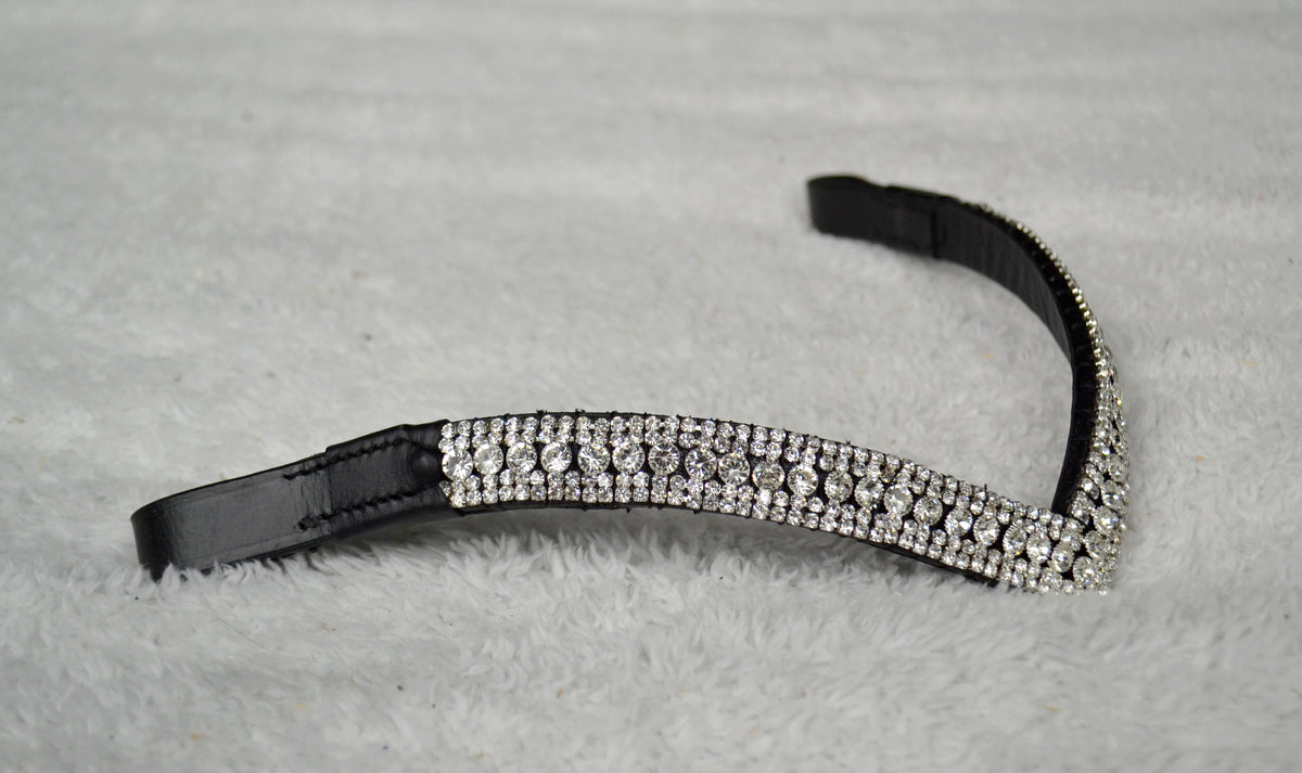 Frontal v cheval strass cuir artisanat