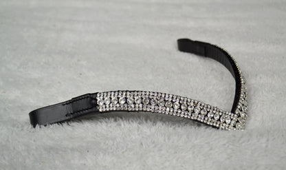 Frontal v cheval strass cuir artisanat