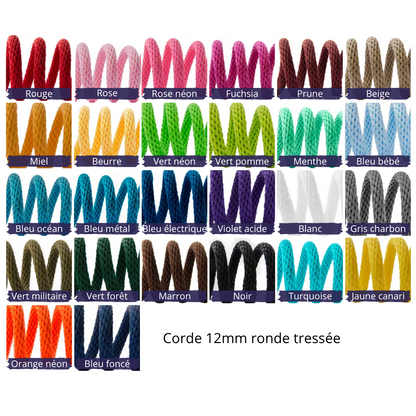 Nuancier longes tressees 12mm
