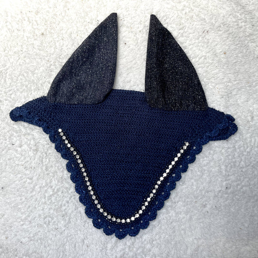 bonnet mi long diamant perles bleu marine 1