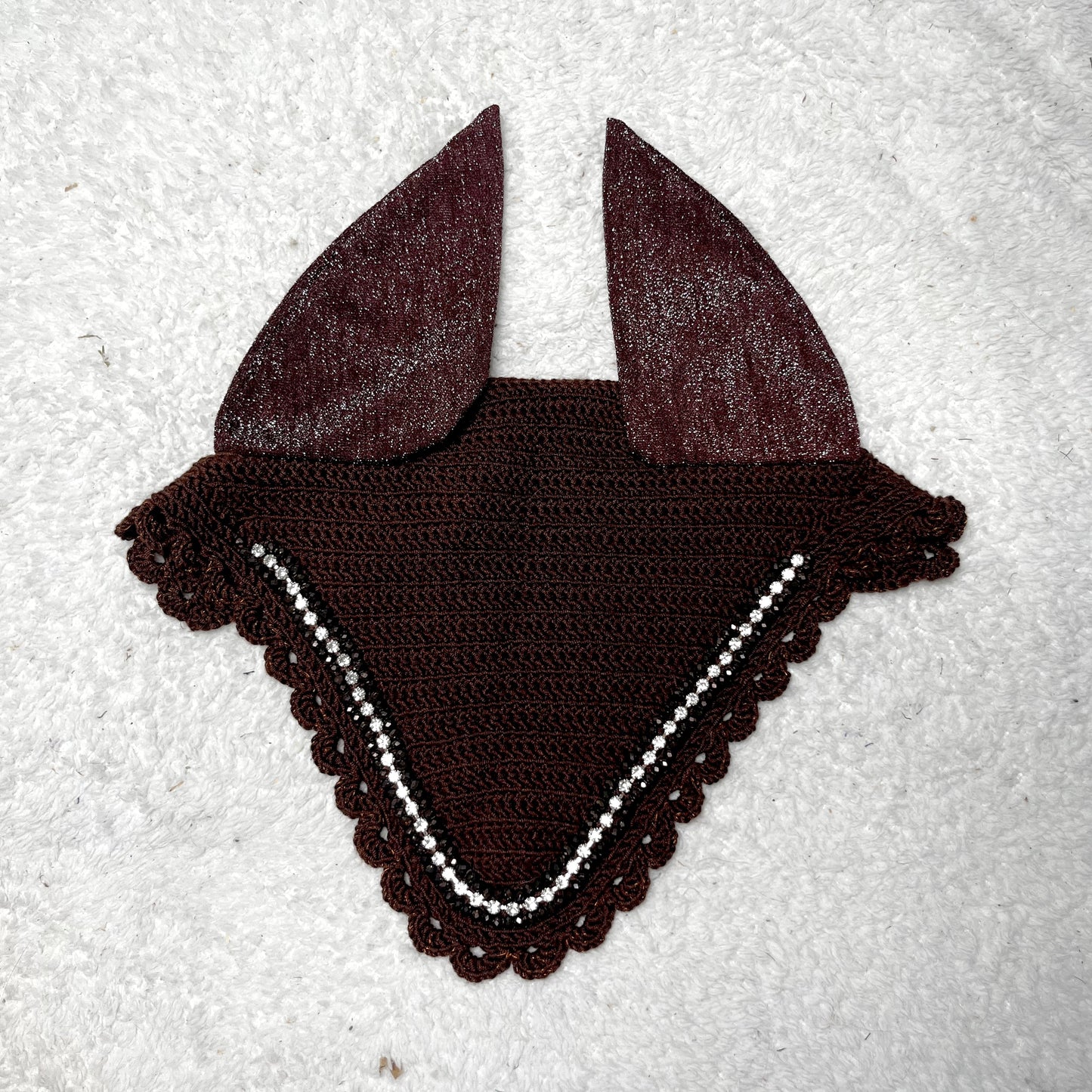 bonnet mi long diamant perles marron chocolat 1