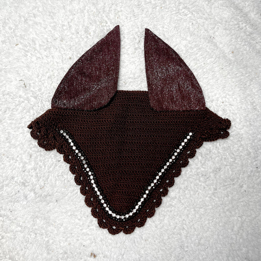 bonnet mi long diamant perles marron chocolat 1