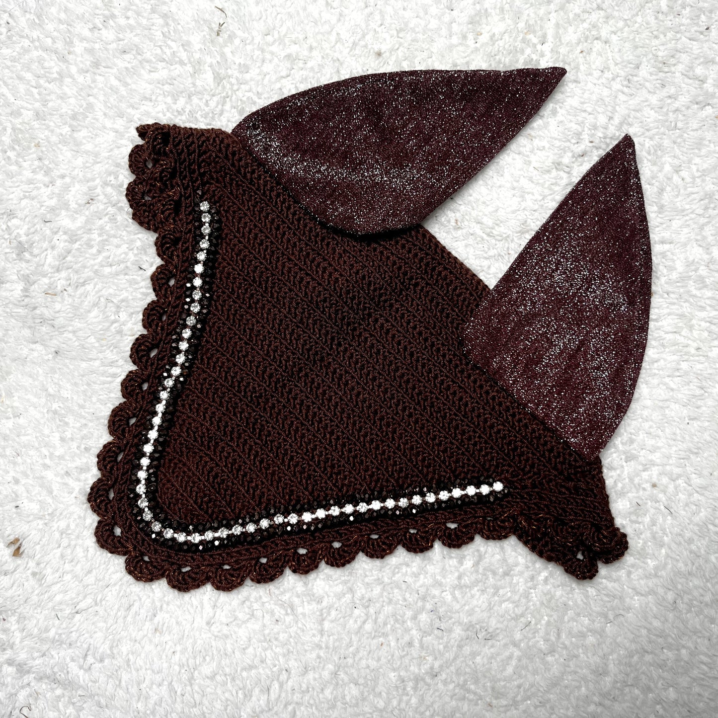 bonnet mi long diamant perles marron chocolat 2