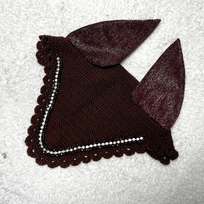 bonnet mi long diamant perles marron chocolat 2
