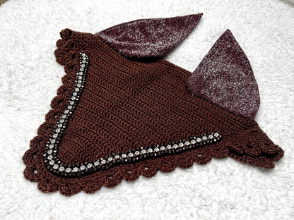 bonnet mi long diamant perles marron chocolat 3