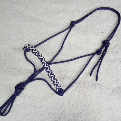licol éthologique cheval Lazuli tressé sapristouch bleu marine 001