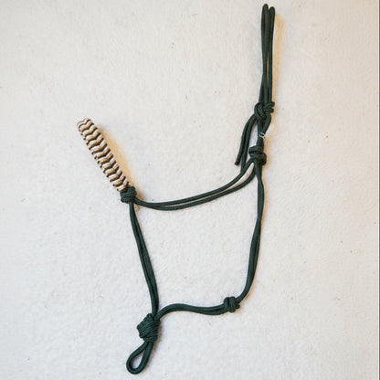 licol éthologique cheval obsidienne tressé sapristouch vert sapin