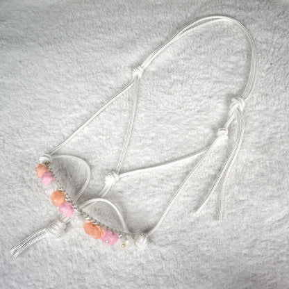 licol éthologique cheval fleurs sapristouch blanc rose
