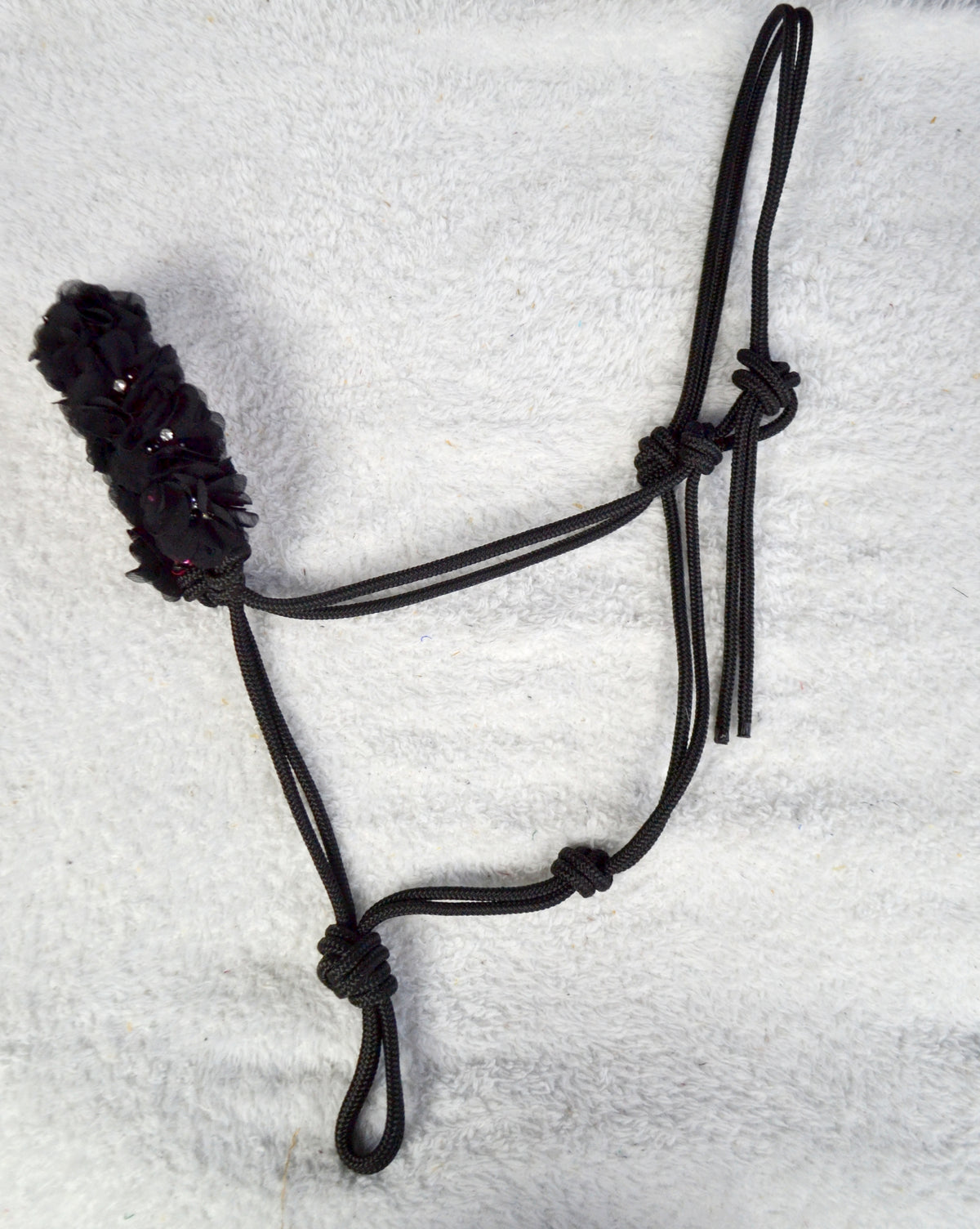 licol éthologique cheval fleurs sapristouch noir rose