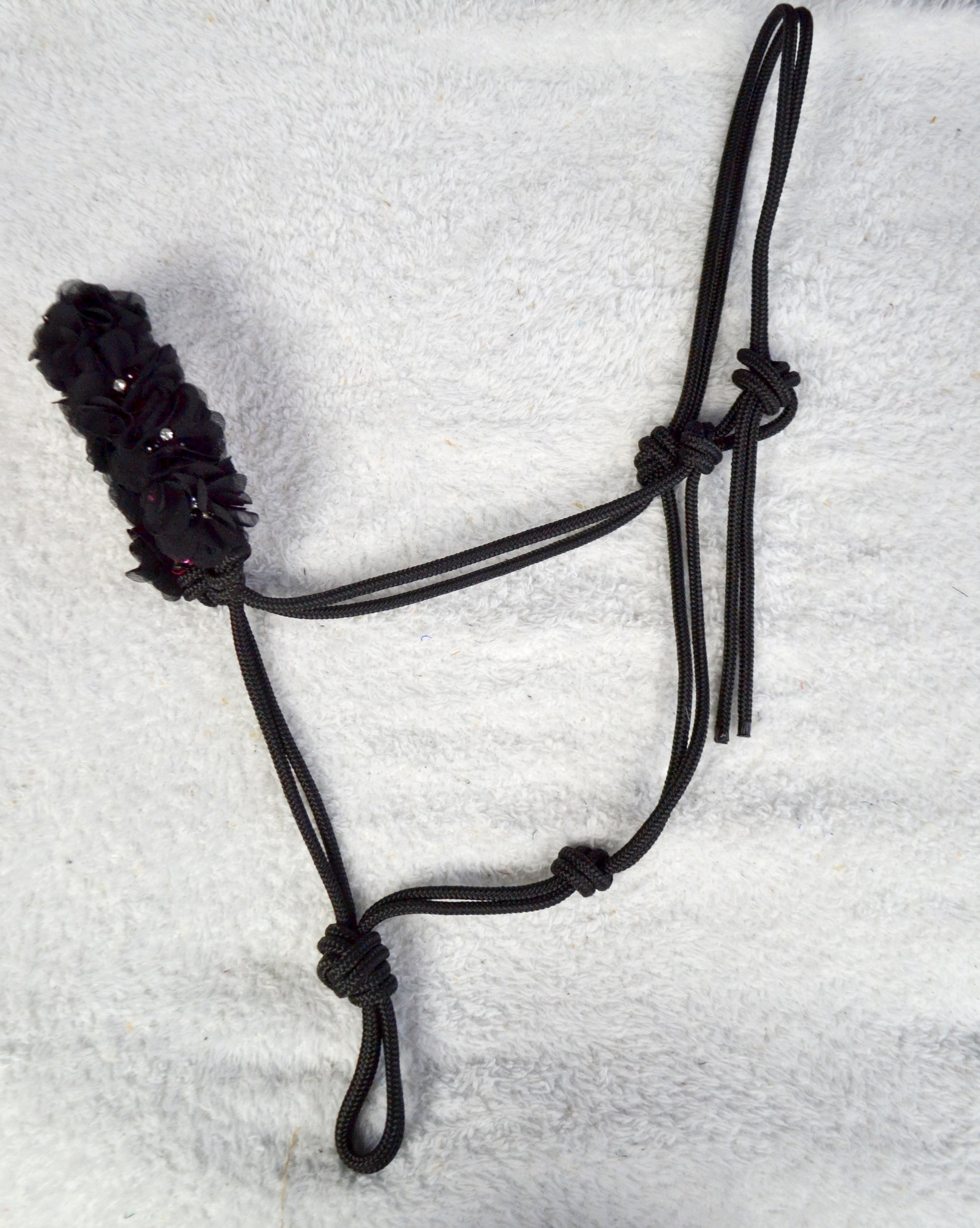 licol éthologique cheval fleurs sapristouch noir rose
