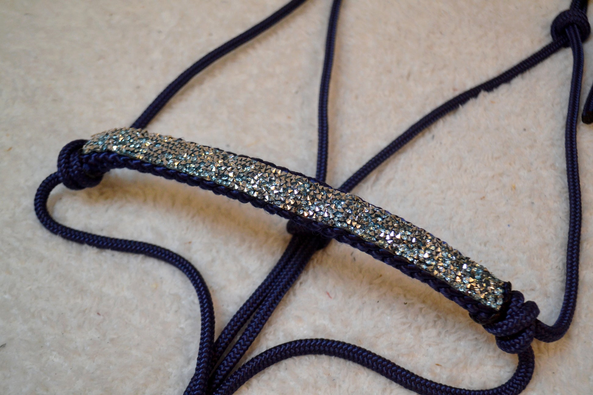 licol éthologique cheval glitter sapristouch bleu marine