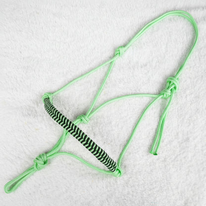 licol éthologique cheval obsidienne tressé sapristouch vert menthe