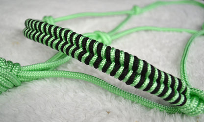 licol éthologique cheval obsidienne tressé sapristouch vert menthe