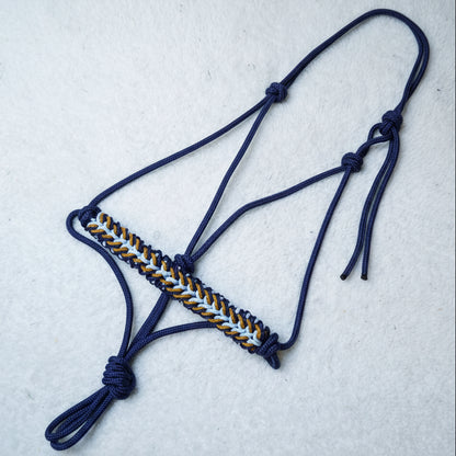 licol éthologique cheval saphir tressé sapristouch bleu marine