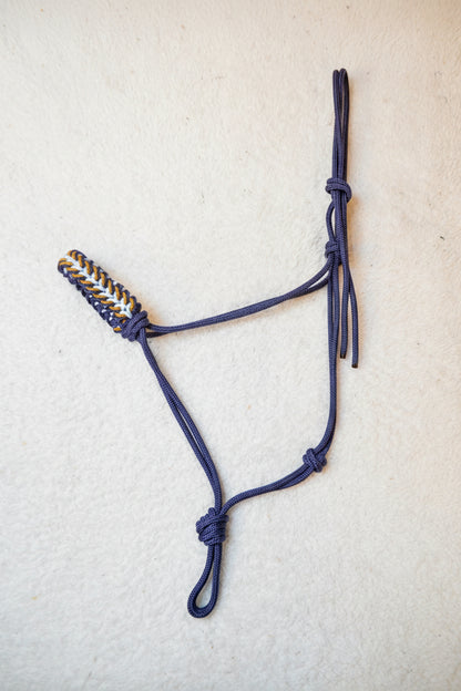 licol éthologique cheval saphir tressé sapristouch bleu marine 